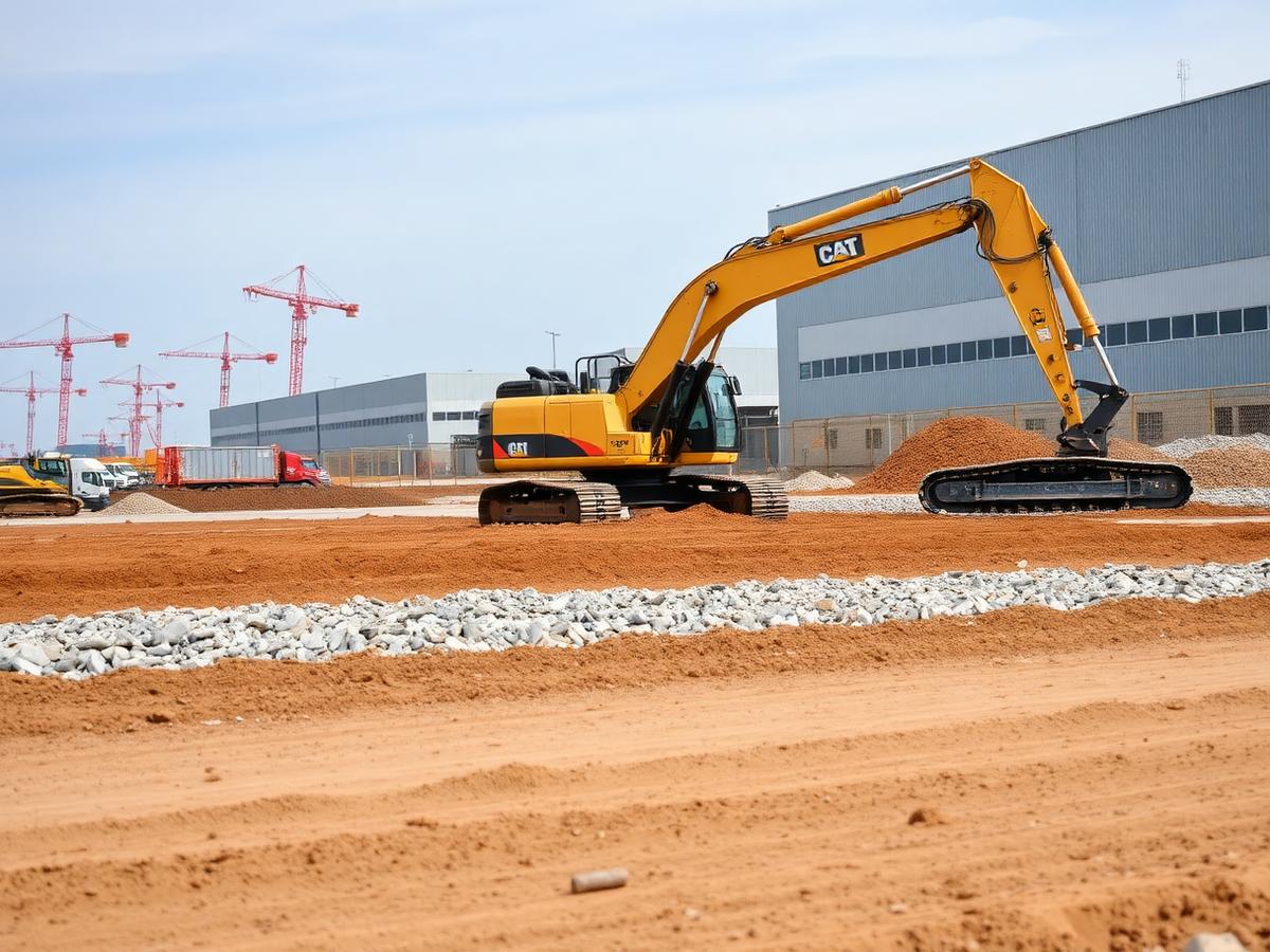 Excavation and site preparation on a commercial site